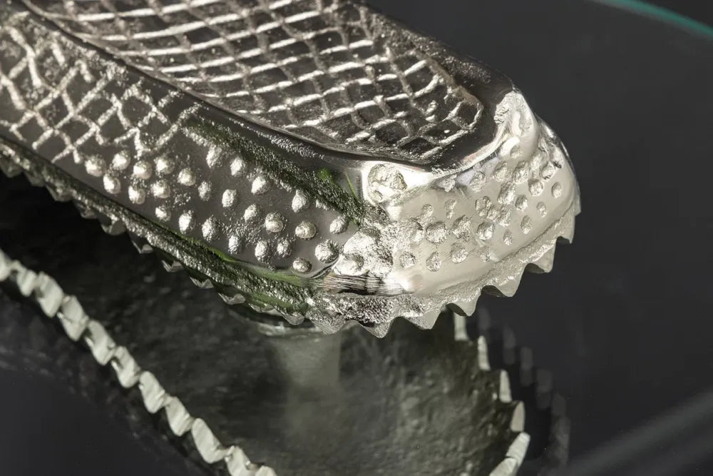 Masuta suspendata din Sticla securizata Transparent si Metal Argintiu L46xH24cm Wildlife crocodile