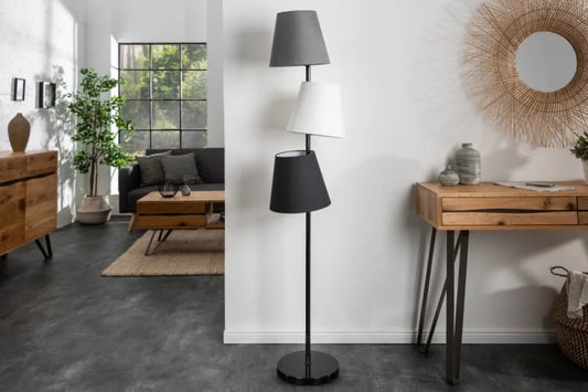 Lampa de podea din Metal Negru si Textil Multicolor H163xD36cm Levels