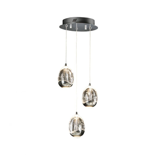Lustra rotunda cu inaltime reglabila din Sticla Transparent cu LED  D25xH140cm Rocio