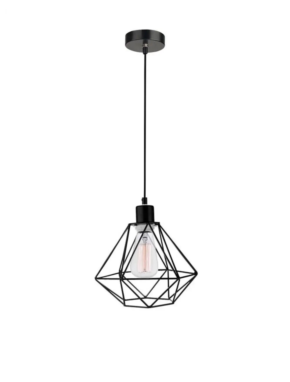 Pendul structura din Metal Negru si abajur din Metal Negru H120xL20cm IP20 PIETRA