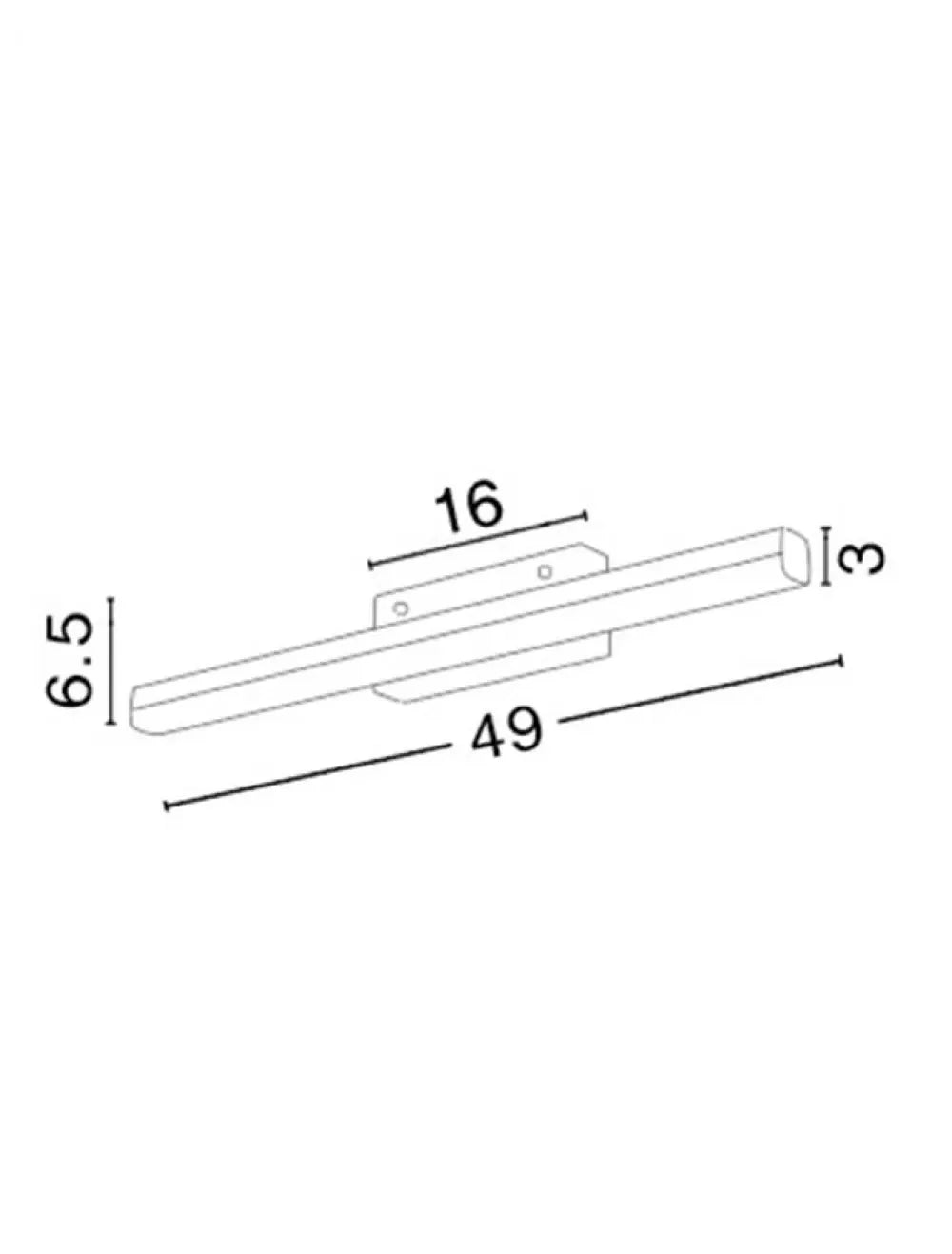 Aplica de perete structura din Aluminiu Argintiu si abajur din Acrilic Alb H6.5xL49cm IP44 12W 1174lm 3000k VANESE
