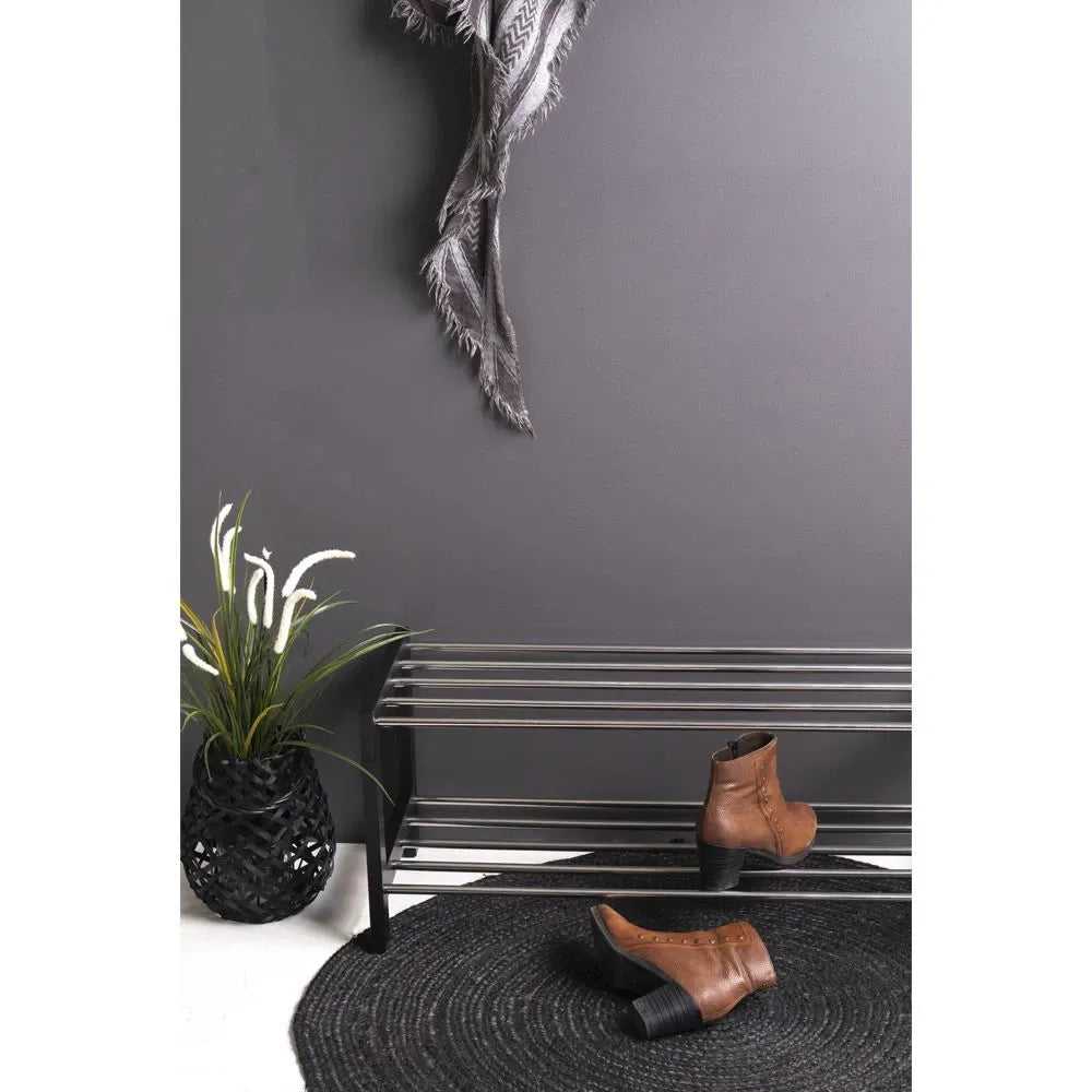 Pantofar din Lemn/Metal Negru/Argintiu L34xH32cm Padova