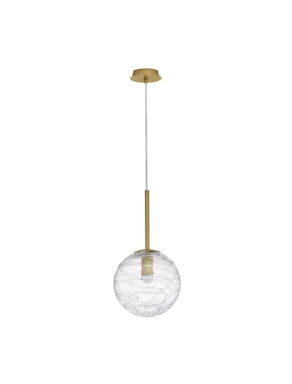 Pendul structura din Metal Auriu si abajur din Sticla Transparent H200xL25cm IP20 COEN