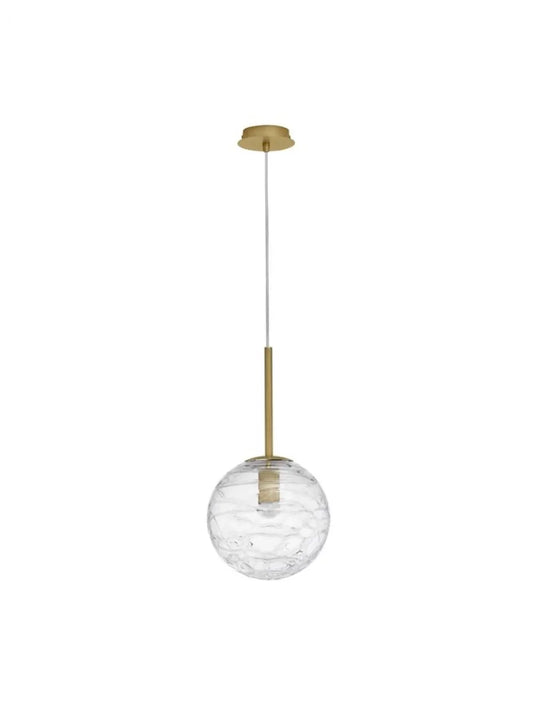 Pendul structura din Metal Auriu si abajur din Sticla Transparent H200xL25cm IP20 COEN