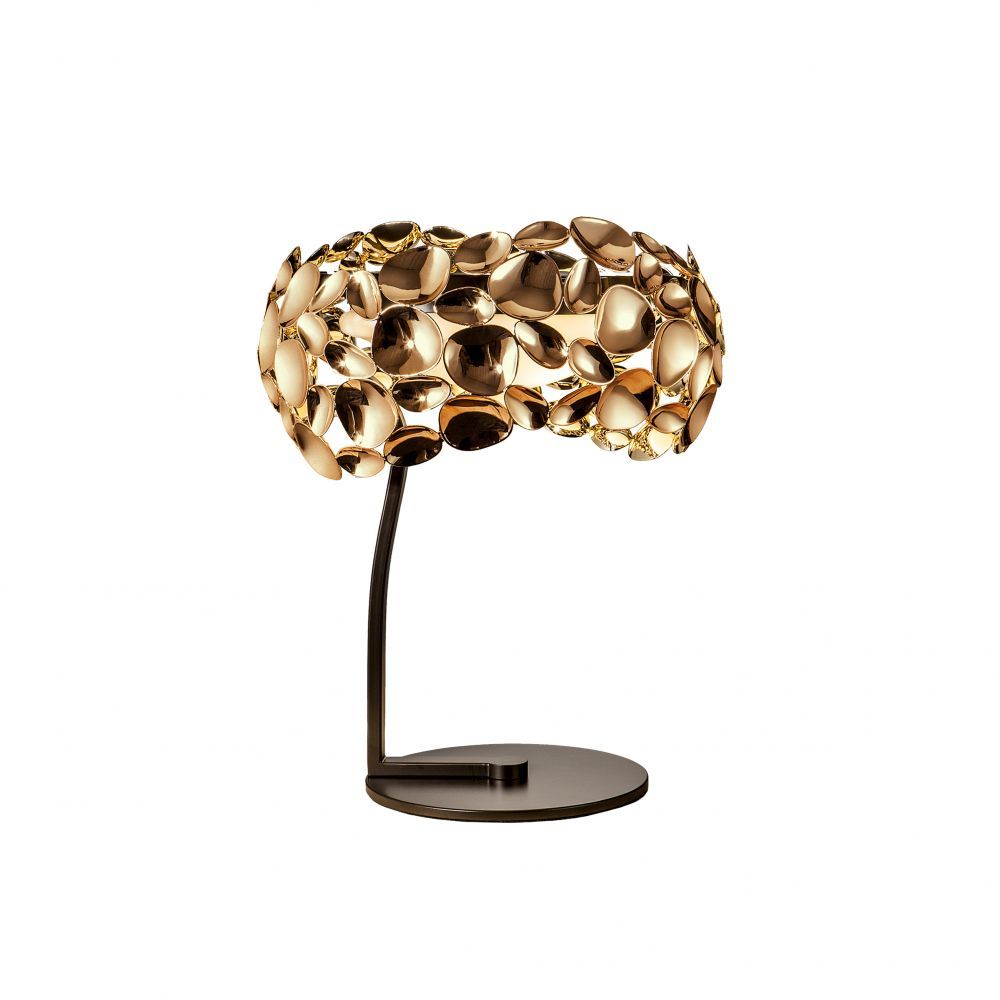 Veioza din Metal si Metal Rose gold/Negru D32xH40cm Narisa