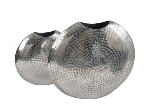 Set 2 vaze decorative din Metal Argintiu H30/40xL32/44cm Oriental