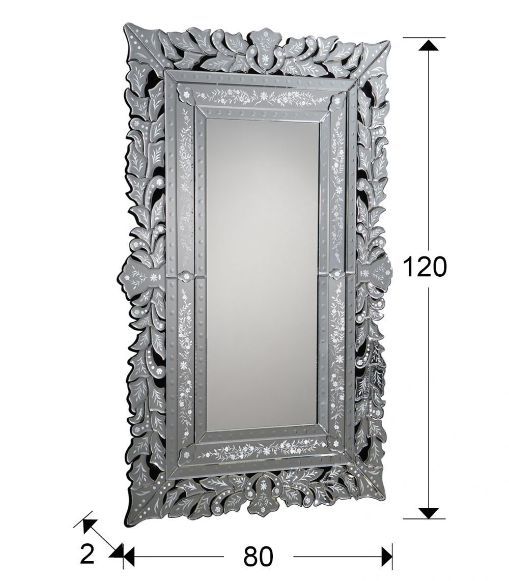 Oglinda Dreptunghiulara cu rama din Oglinda Argintiu Cleopatra H120xL80cm