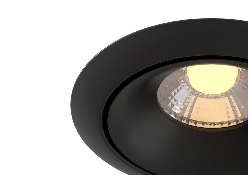 Spot incastra din Aluminiu Negru D10xH8cm Yin
