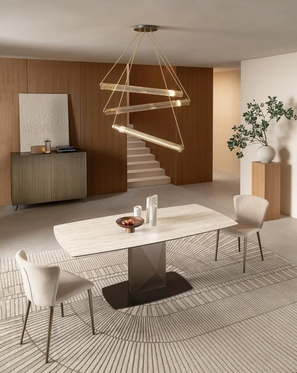 Masa premium cu blat ceramic 90x165 cm Sabino Riflessi Italia