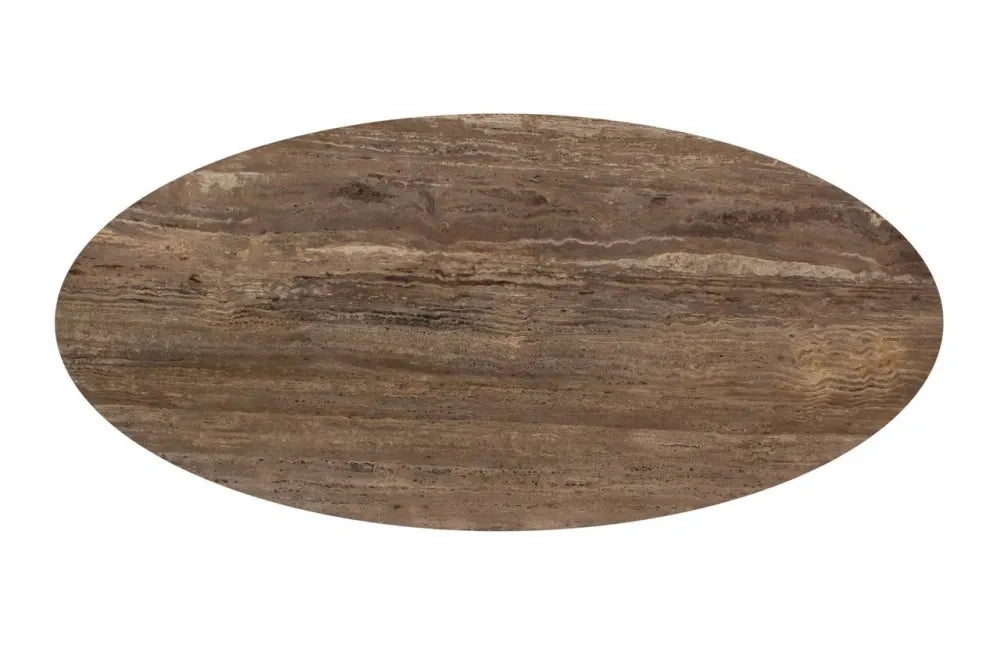 Masa ovala din MDF/Metal Maro si Travertin Maro L235xH76cm Russo Richmond interiors
