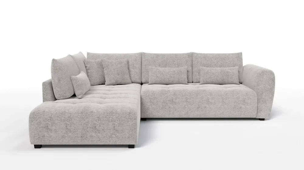 Coltar in forma de L tapitat cu Chenille Bej Sajma 15 L299x234cm Trezzo
