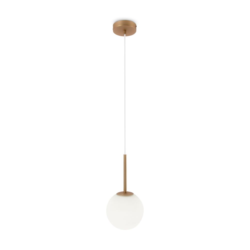 Pendul din Metal si Sticla Auriu/Alb D15xH180cm Basic form