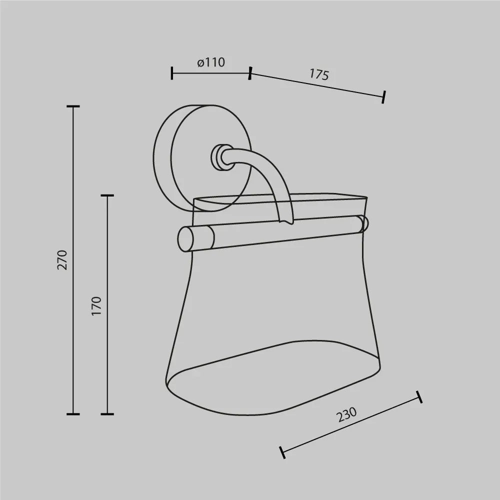 Aplica perete din Metal Alama H27xL23cm Cabaret