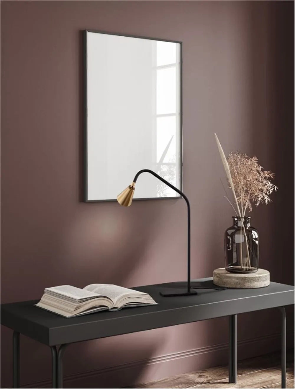 Veioza din Aluminiu Negru/Auriu H52xL7.5cm IP20 GEKO