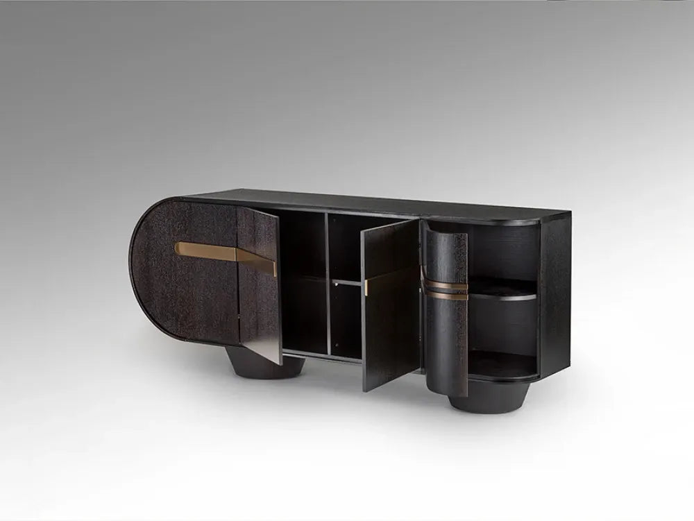 Comoda din MDF/Funir de stejar Maro inchis L202xH81cm Luca