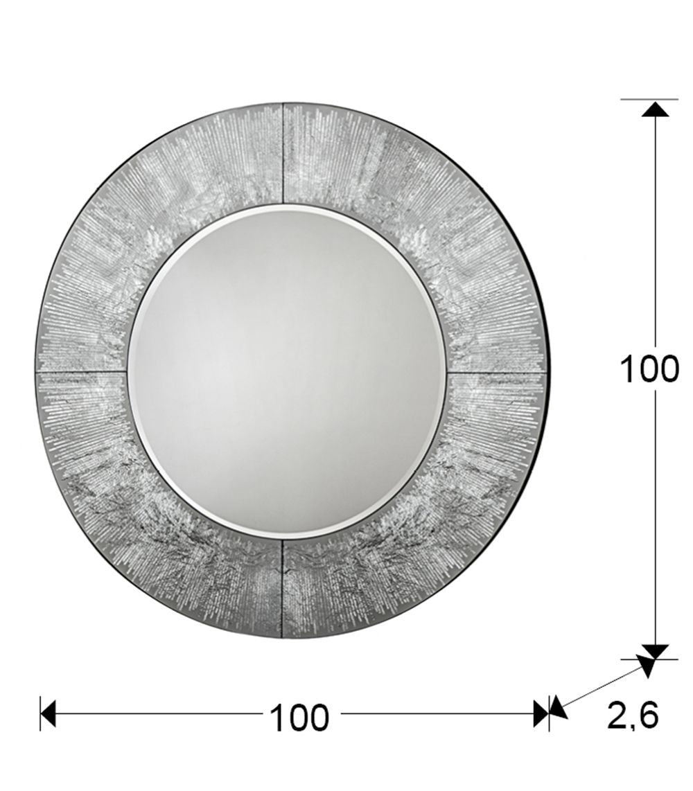 Oglinda Rotunda cu rama din Oglinda Argintiu Aurora D100cm