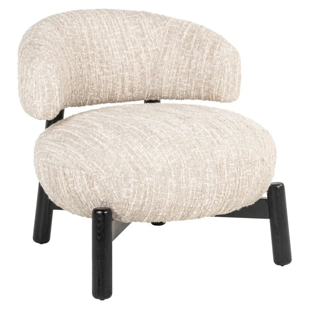 Fotoliu din Stofa Bej si Lemn Negru L73xH72cm Ornella Richmond interiors