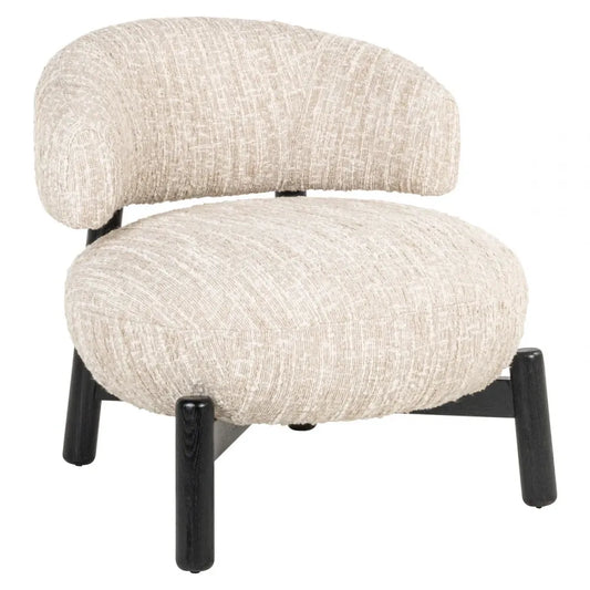 Fotoliu din Stofa Bej si Lemn Negru L73xH72cm Ornella Richmond interiors