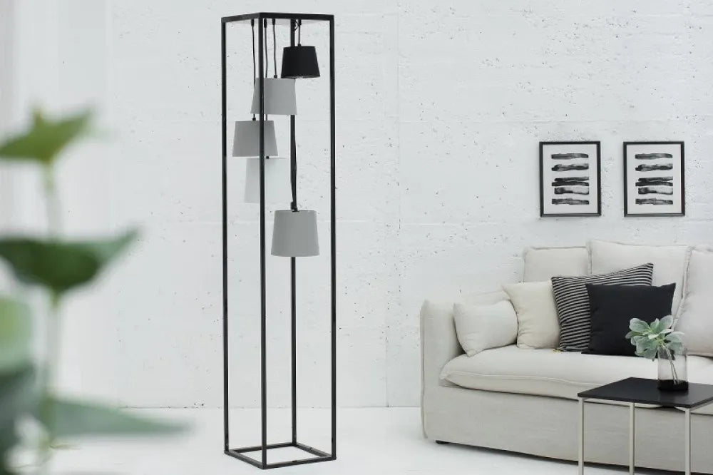Lampa de podea din Metal Negru si Textil Multicolor H180xL32cm Levels