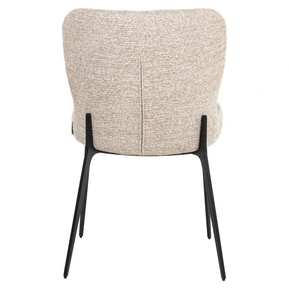 Scaun din Stofa Bej deschis si Metal Negru L51xH83.5cm Sergio Richmond interiors