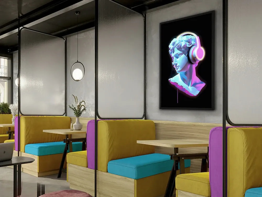 Tablou cu led din Panza/MDF Multicolor L80xH120cm Busto