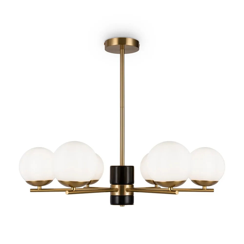 Lustra din Metal si Sticla Alama/Alb H56xD67cm 60W Marble