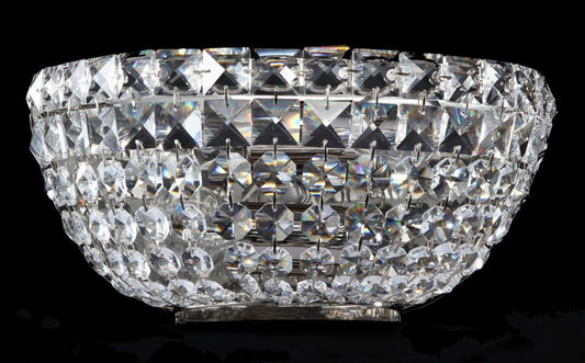 Aplica de perete din Cristal Transparent cu 2 becuri L26x15xH13cm Basfor