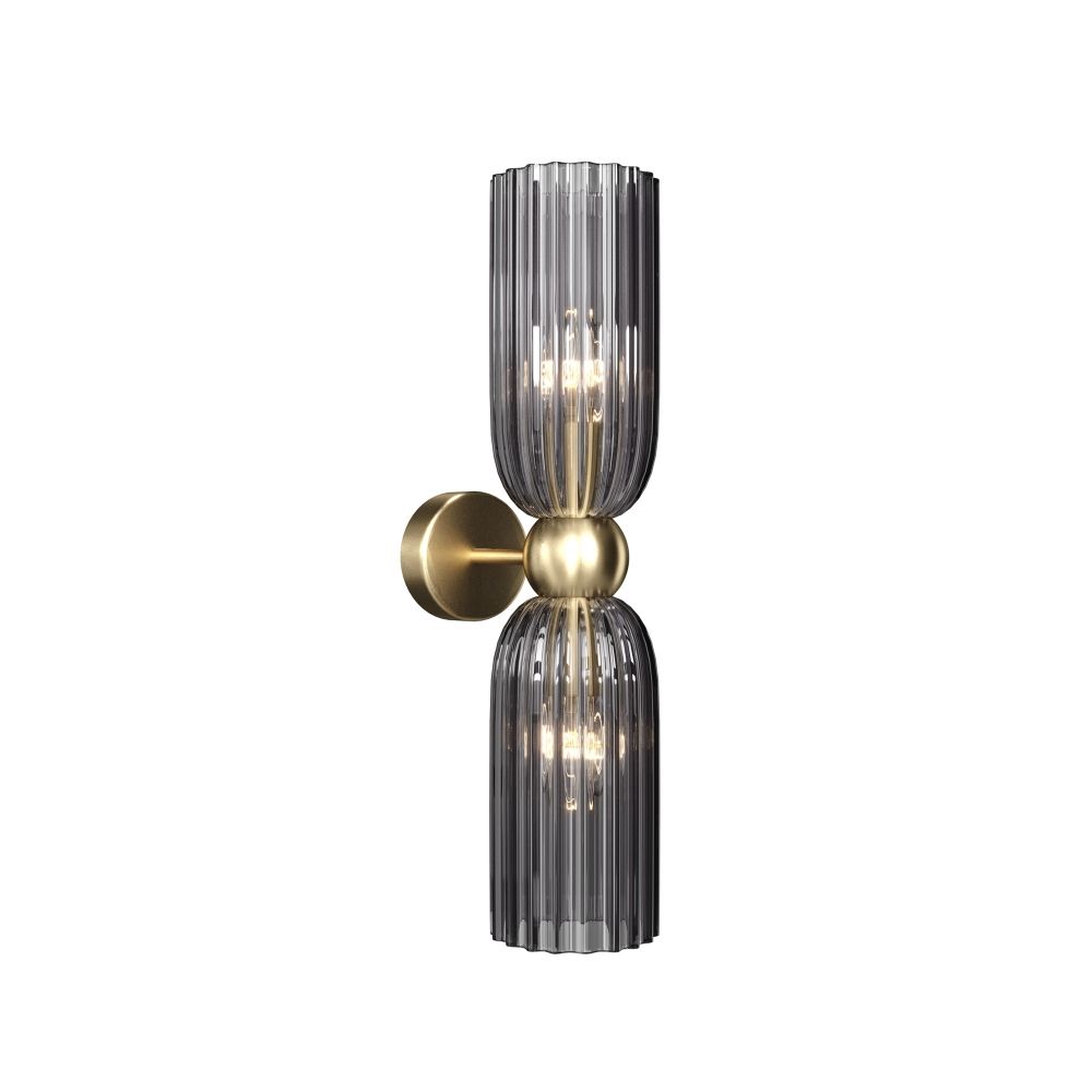 Aplica de perete Metal si Sticla Auriu/Gri D10xH44cm Antic