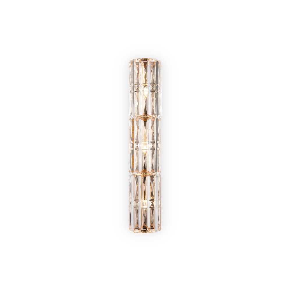 Aplica de perete Metal si Sticla Auriu/Transparent H75cm Facet