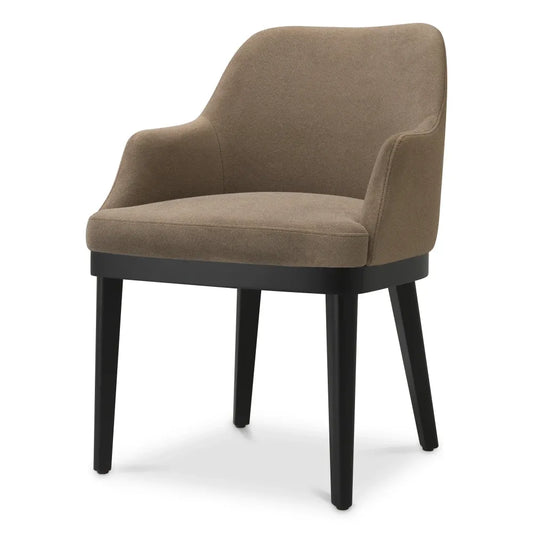 Scaun cu raft incorporat tapitat cu Stofa Maro L56xA62xH79cm Costa Eichholtz