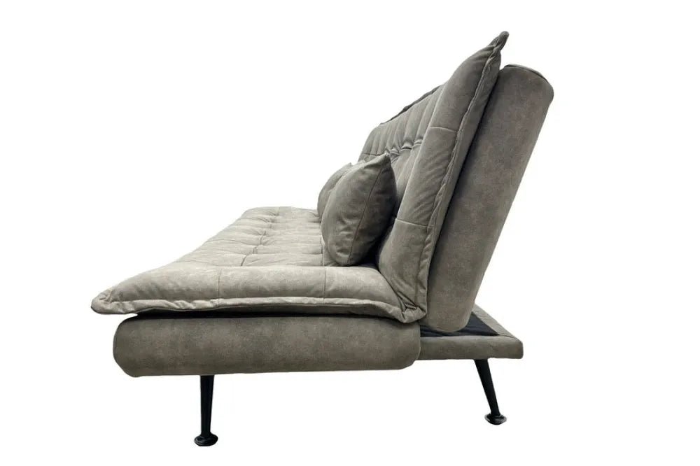Canapea cu functie pat tapitata cu Microfibra Gri taupe L195cm Jazz