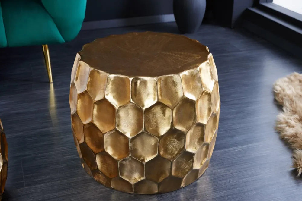 Masuta laterala din Metal Auriu L54xH44cm Organic