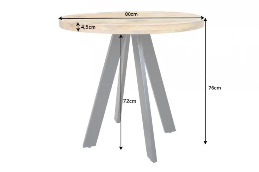 Masa rotunda din Lemn de mango Maro si Metal Negru D80xH76cm Iron craft