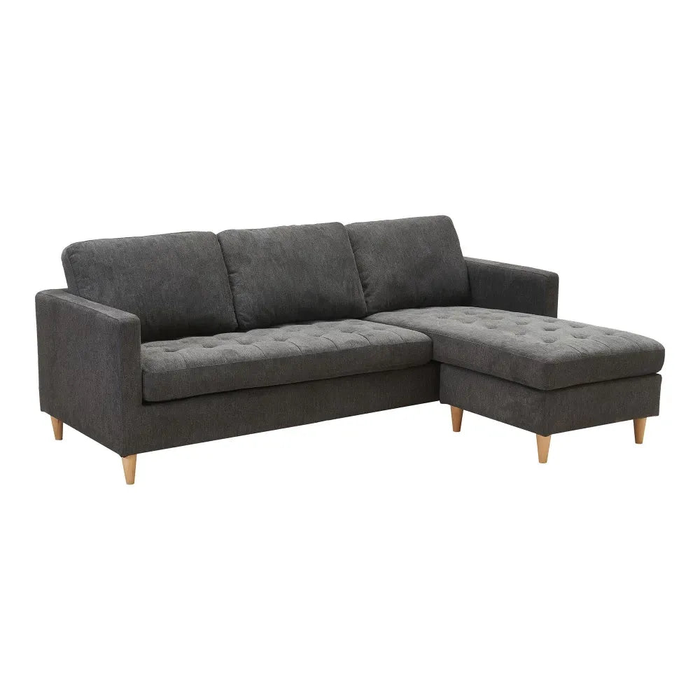 Coltar cu orientare reversibila tapitat cu Stofa Gri L219xH80cm Firenze
