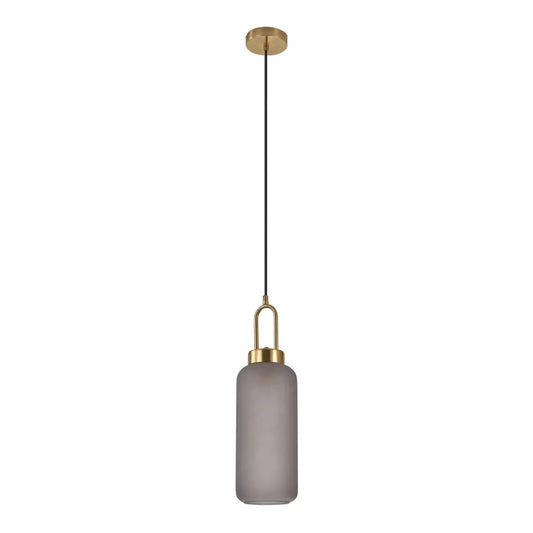 Pendul din Metal Alama si Sticla Fumuriu H46xD13cm Luton
