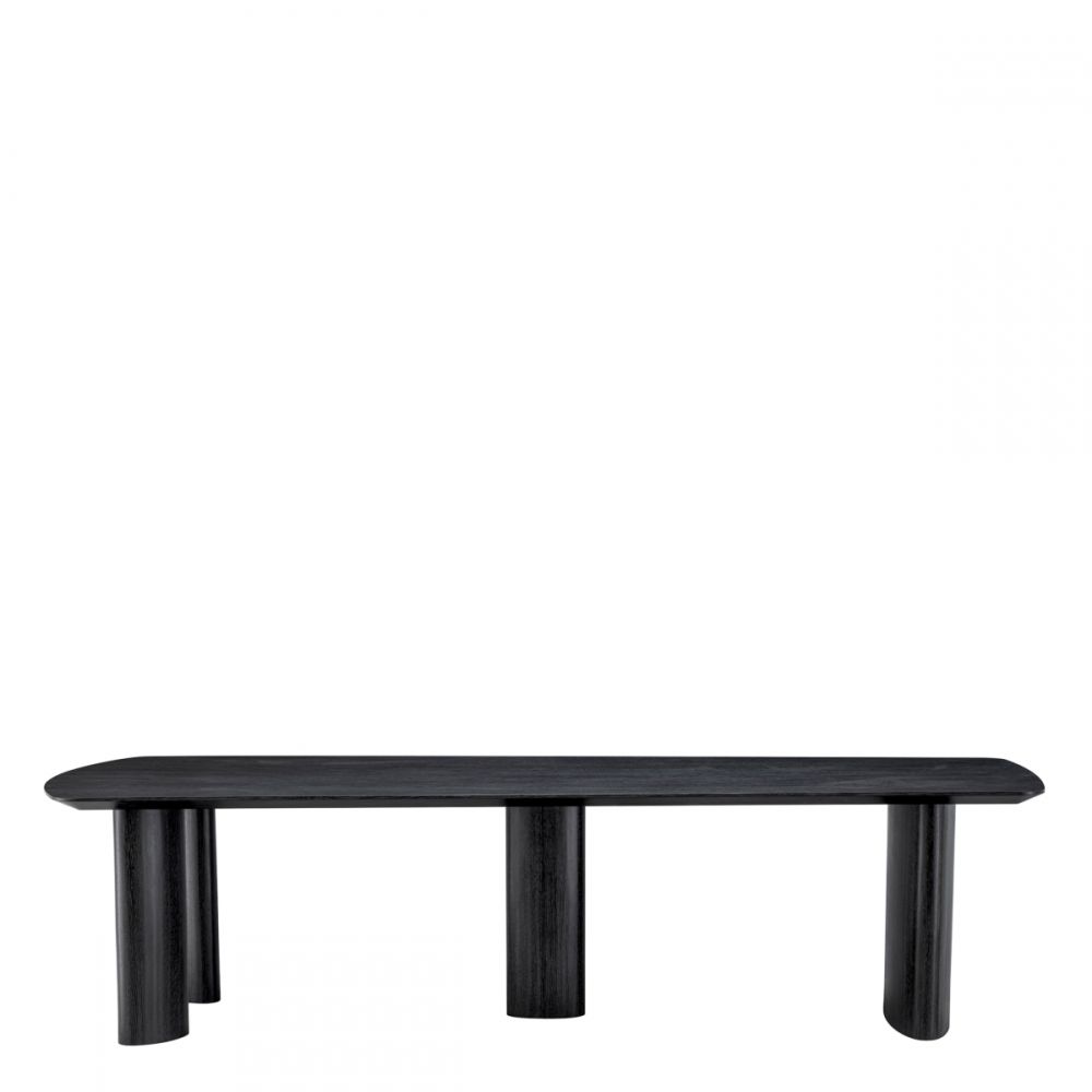 Masa Dreptunghiulara Bergman L Eichholtz din Furnir de stejar Negru de 8-12 persoane L300xH76.5cm