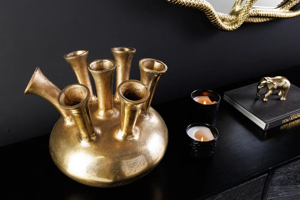 Vaza decorativa din Metal Auriu H28xL33cm Kiya