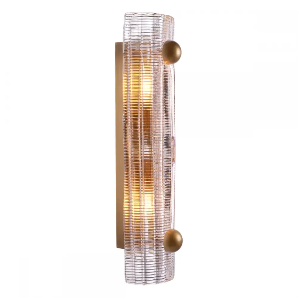 Aplica de perete din Otel inoxdabil Alama atichizata si Sticla Transparent H50xL12cm Dara Eichholtz