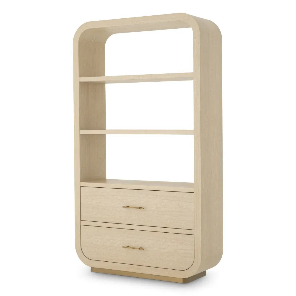 Biblioteca din Furnir de stejar Maro deschis L120xH210cm Quinton Eichholtz
