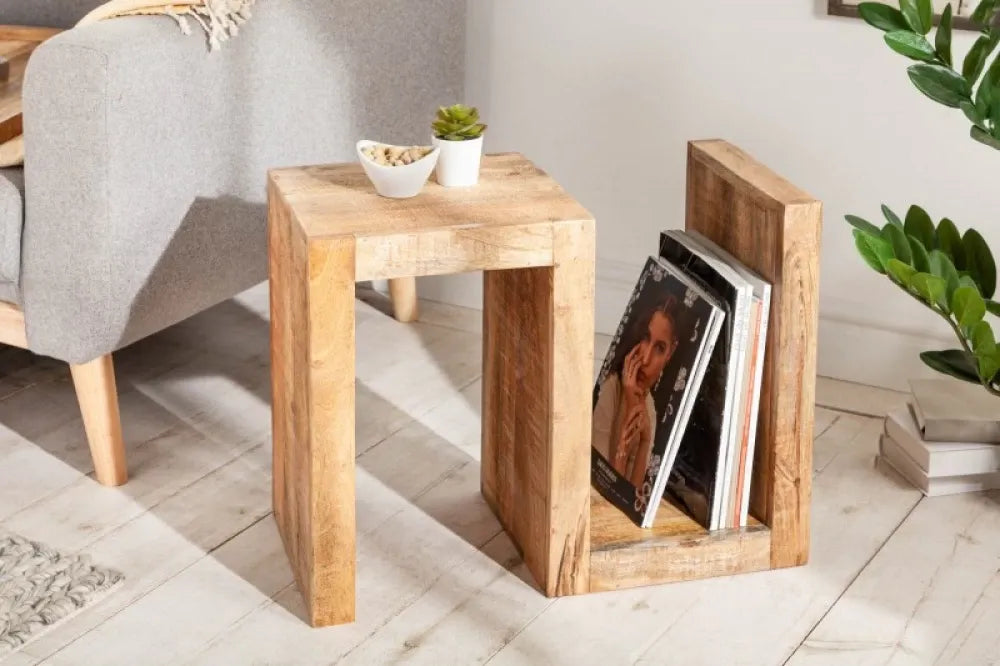Masuta laterala Dreptunghiulara din Lemn de mango Maro L40xH60cm S