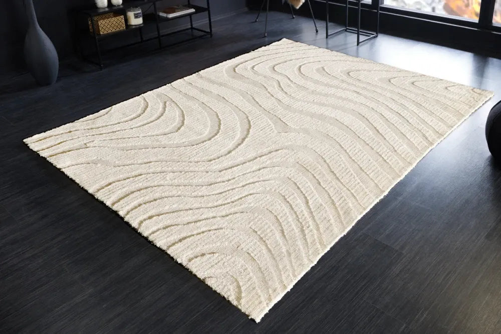 Covor din Poliester Crem L240cm Wave