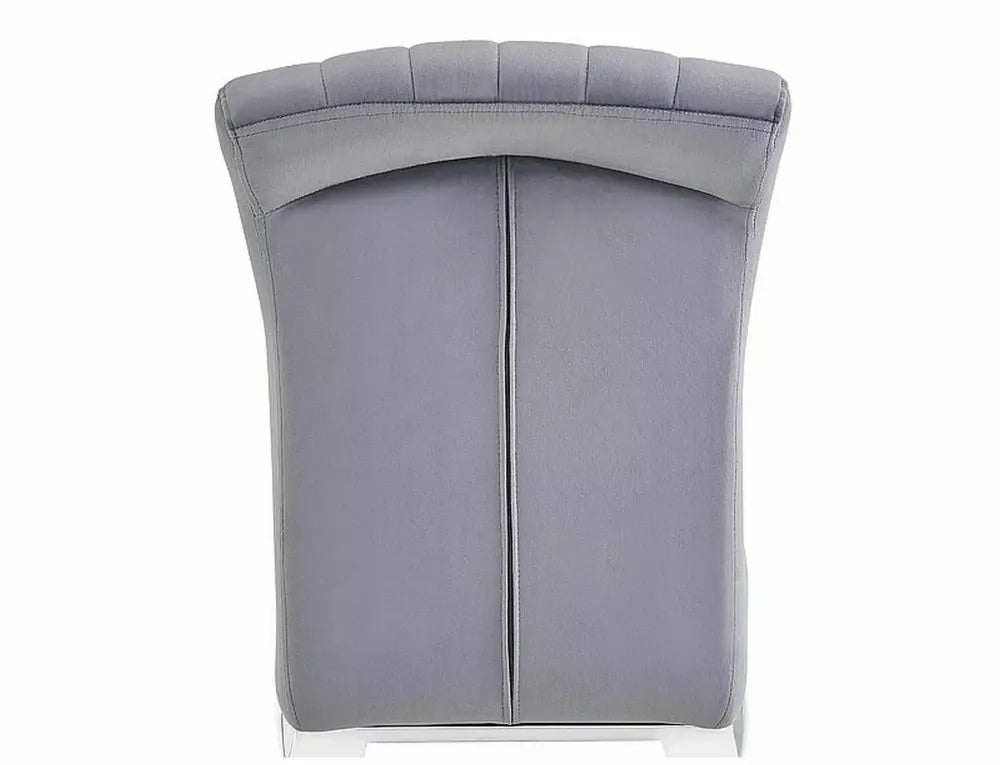 Scaun din Catifea Gri si Metal Argintiu Hx100Lx46xA44cm Prince