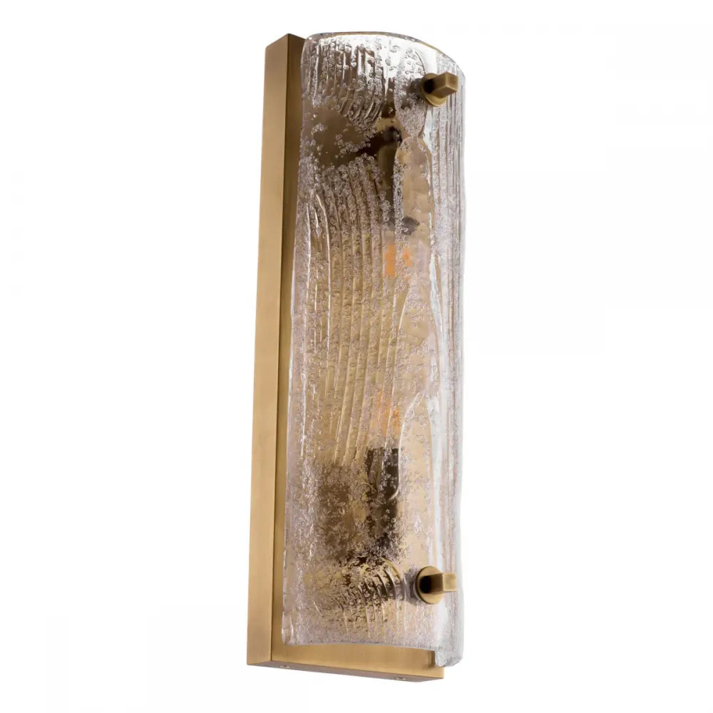 Aplica de perete din Otel inoxdabil Alama si Sticla Transparent H46xL15cm Lagos Eichholtz