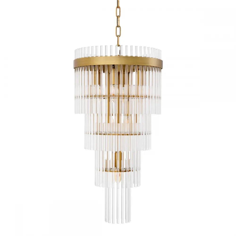 Candelabru din Metal Alama atichizata si Sticla Transparent H68xD35.5cm Yara S Eichholtz