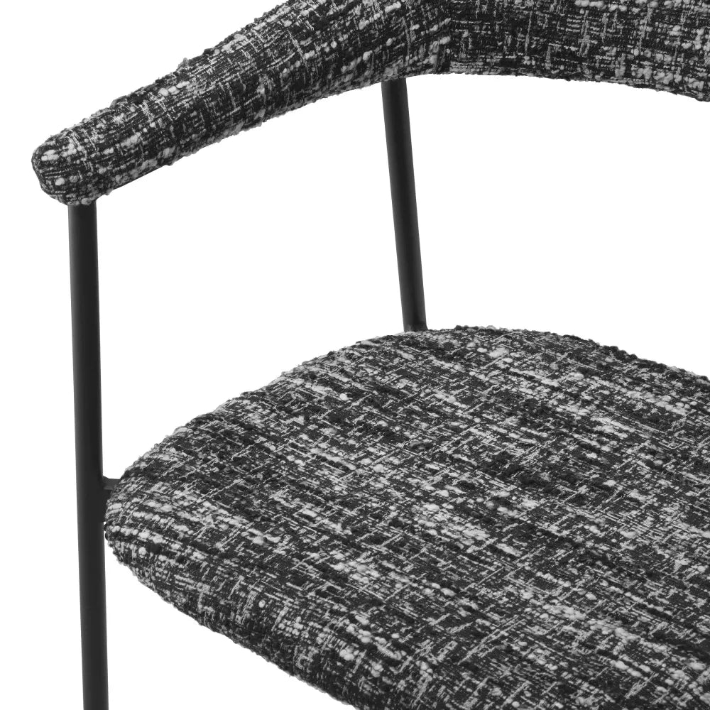 Set 2 scaune tapitat cu Stofa boucle Negru L57xA55xH77.5cm Julio Eichholtz