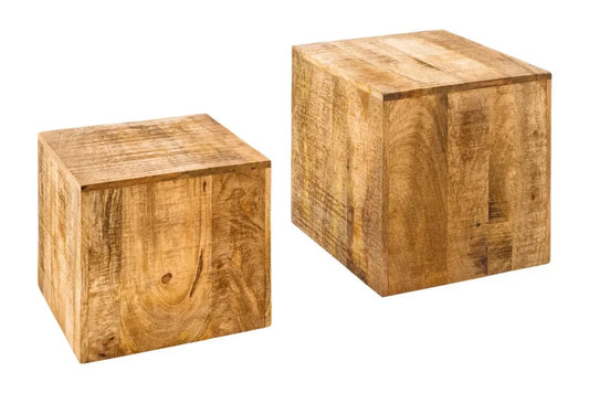 Set 2 masute laterale din Lemn de mango Maro L35/40xH40/45cm Curacao