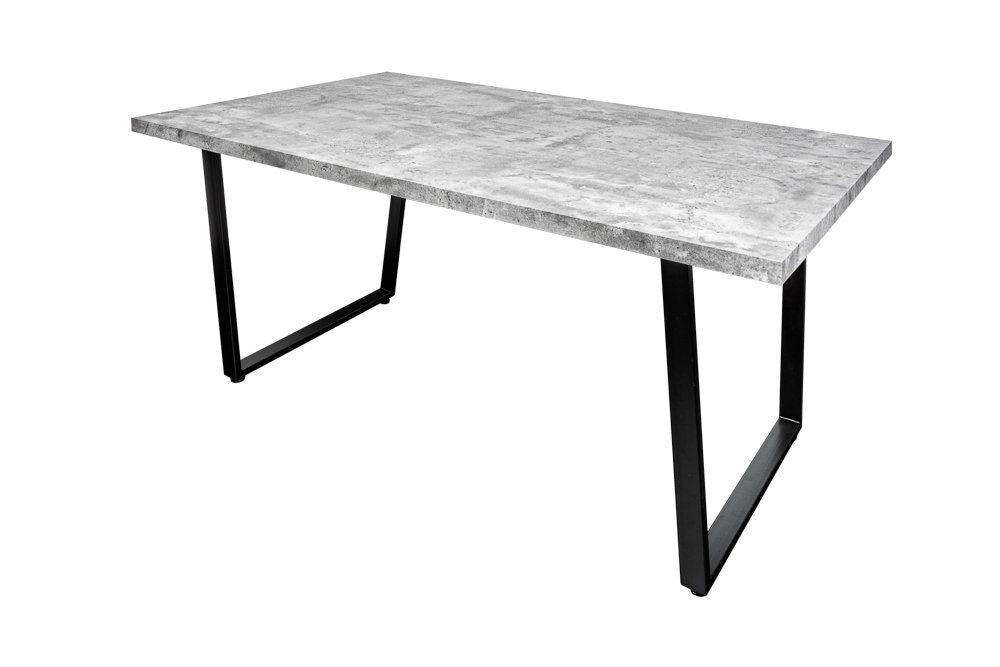 Masa dreptunghiulara din MDF Gri/Negru de 6 persoane L160x90cm Loft