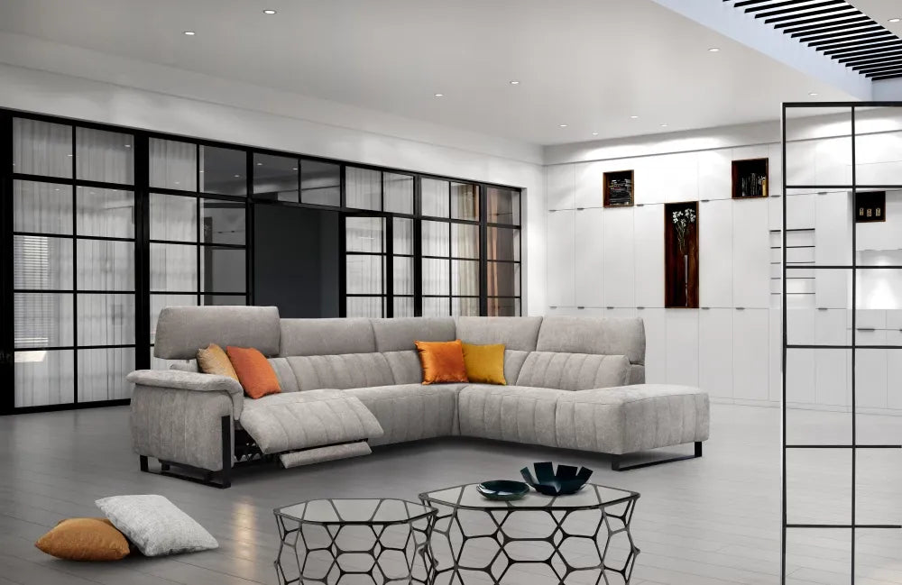 Coltar modular cu recliner 293cm Celeste