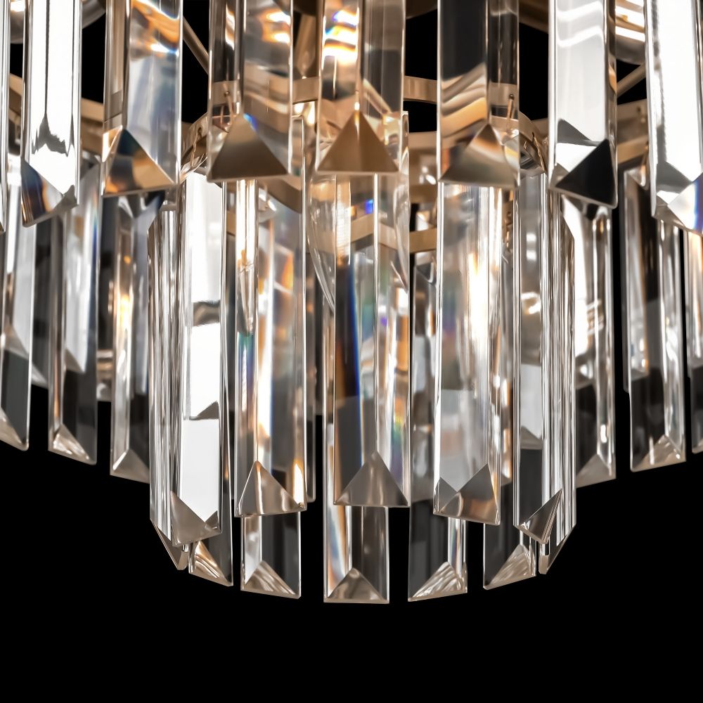 Lustra rotunda cu inaltime reglabila din Cristal Transparent cu 7 becuri D50xH115cm Revero