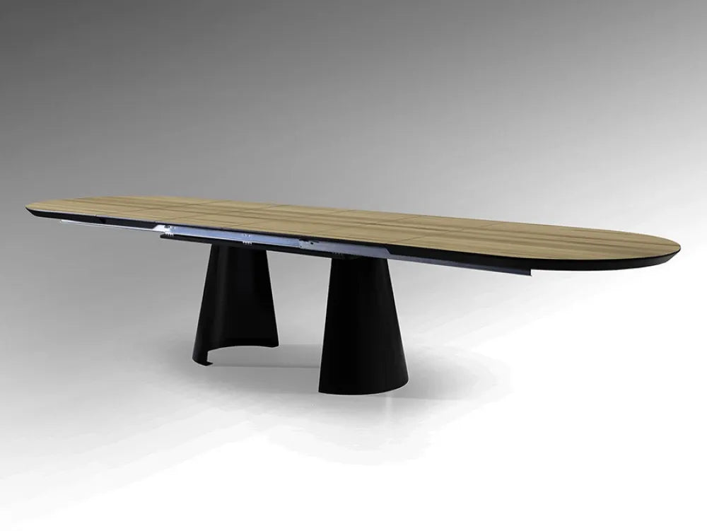Masa extensibila din Metal Negru si MDF Maro L206-406xH79cm Capri